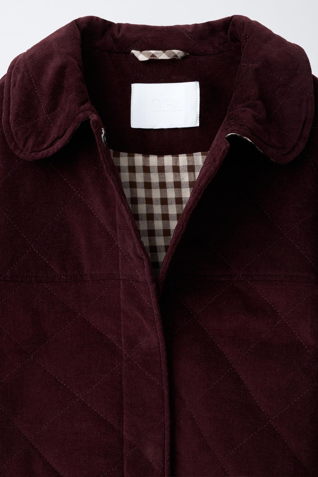 ВЕЛЬВЕТОВАЯ КУРТКА С КРУГЛЫМ ВОРОТНИКОМ