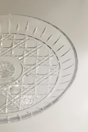 Стеклянная подносная тарелка с выпуклым алмазным дизайном- Заказать в России