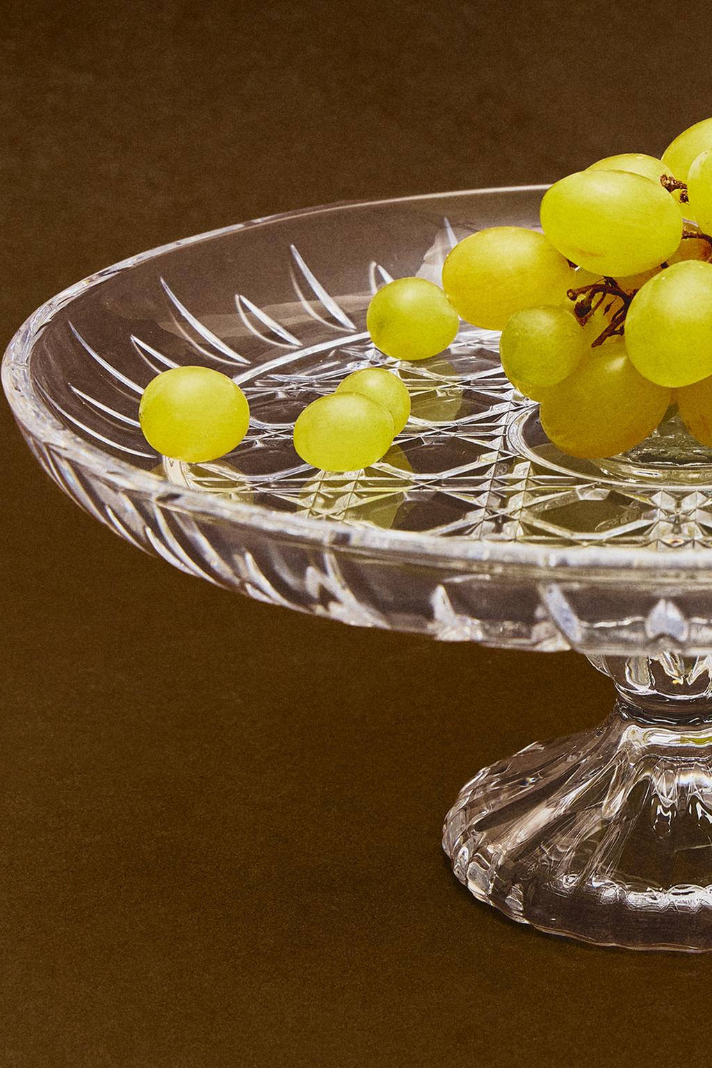 Стеклянная подносная тарелка с выпуклым алмазным дизайном