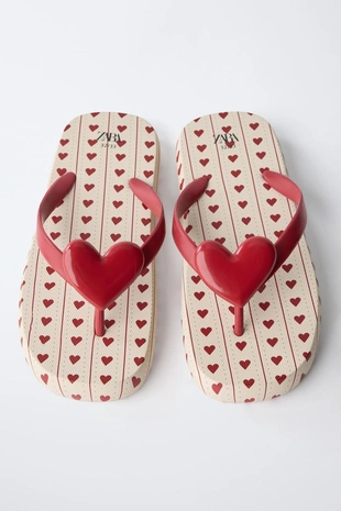 Сандалии для ванной с сердечком- Заказать в России