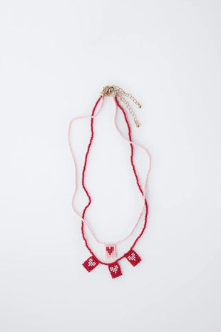 Набор из двух ожерелий с бусинами и сердечками- Заказать в России