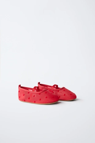 Туфли-балетки с сердечками- Заказать в России