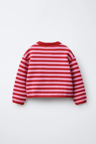 Кардиган в полоску с сердцем- Заказать в России