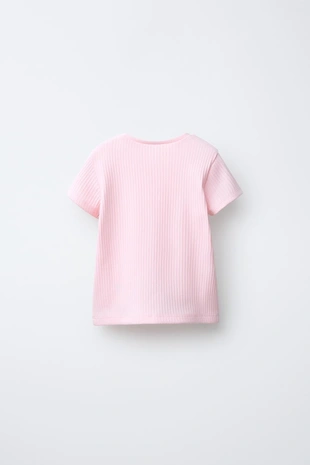 Футболка в рубчик с вырезами в виде сердец- Заказать в России