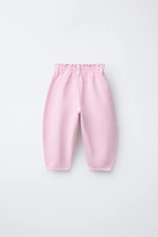 Брюки BAGGY из саржи с карманами-сердечками- Заказать в России