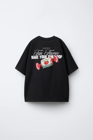 Футболка с принтом «вишни и конфеты»- Заказать в России