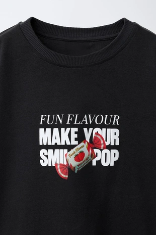 Футболка с принтом «вишни и конфеты»- Заказать в России