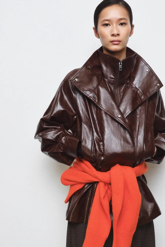 КУРТКА ИЗ ИСКУССТВЕННОЙ КОЖИ — коллекция Zara «ZW»