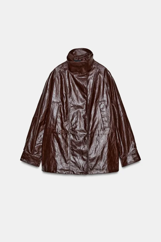 КУРТКА ИЗ ИСКУССТВЕННОЙ КОЖИ — коллекция Zara «ZW»