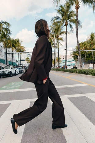 Прямые брюки с защипами- Заказать в России