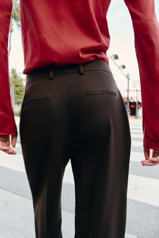 Прямые брюки с защипами- Заказать в России