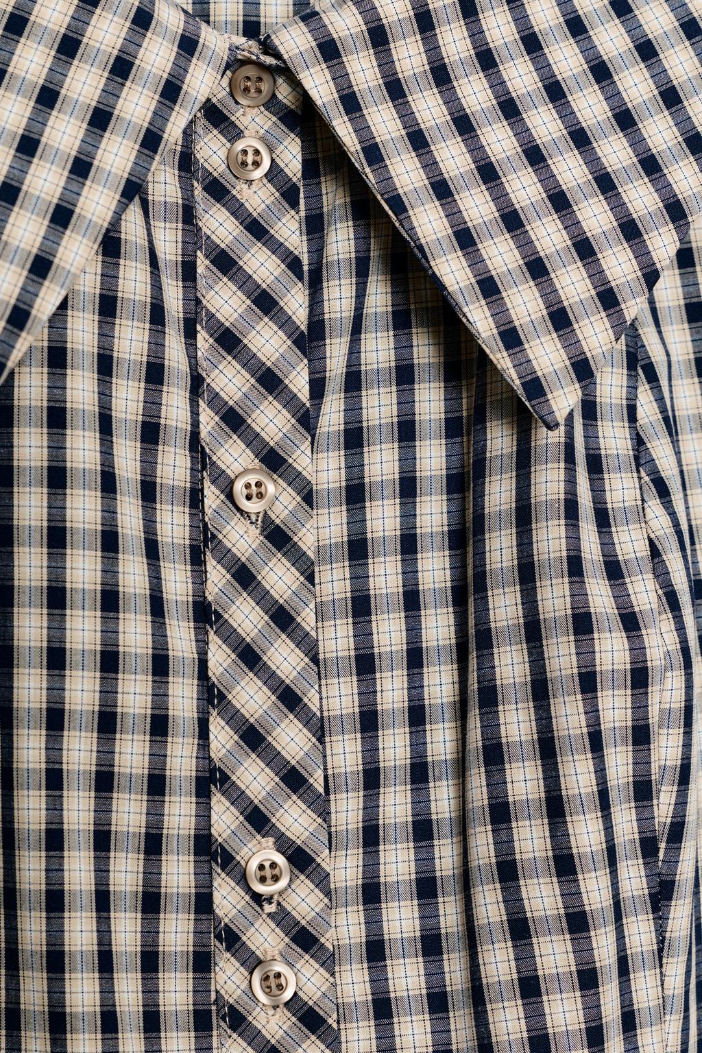 РУБАШКА В КЛЕТКУ С КРУГЛЫМ ВОРОТНИКОМ