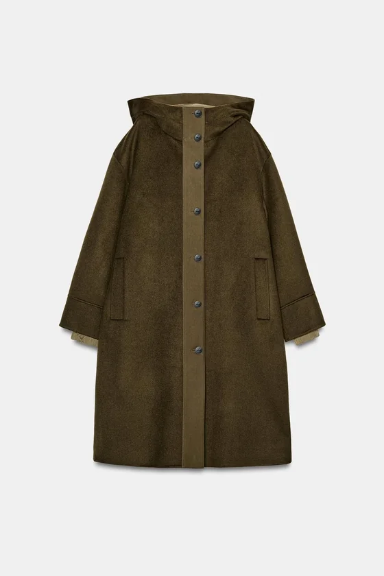 ПАРКА ИЗ СМЕСОВОЙ ШЕРСТИ коллекция Zara «ZW» 