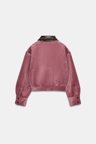 Куртка из вельвета с воротником из искусственной кожи- Заказать в России