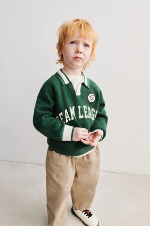 Поло вафельной вязки с текстом- Заказать в России