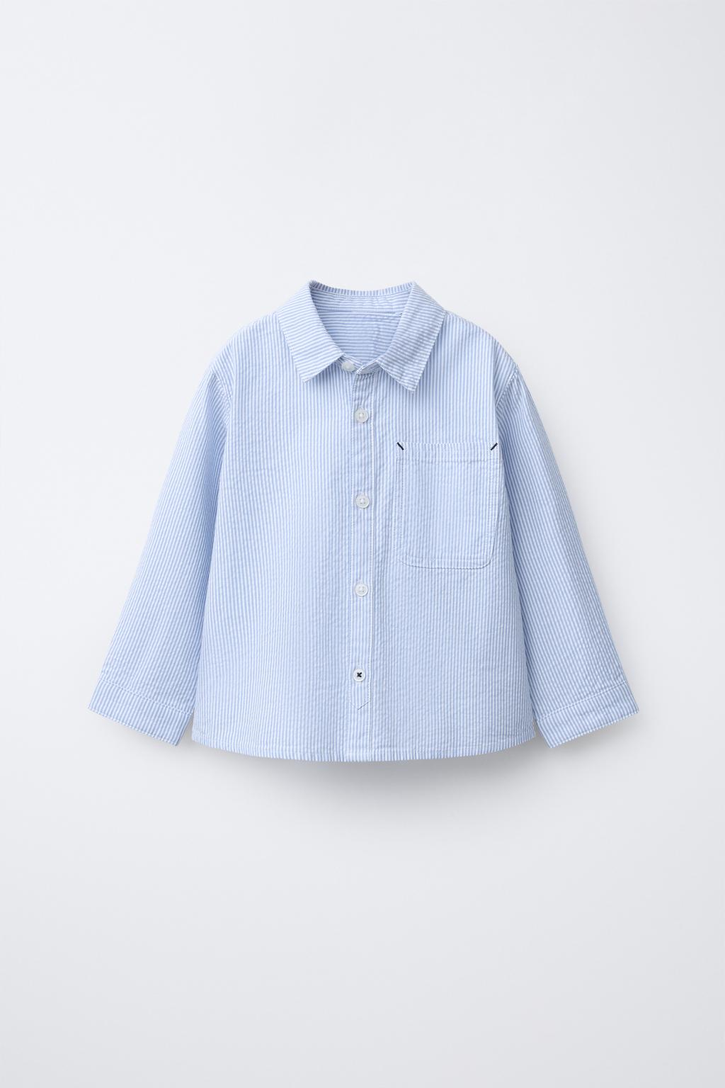 БАЗОВАЯ РУБАШКА ИЗ ЖАТОЙ ТКАНИ