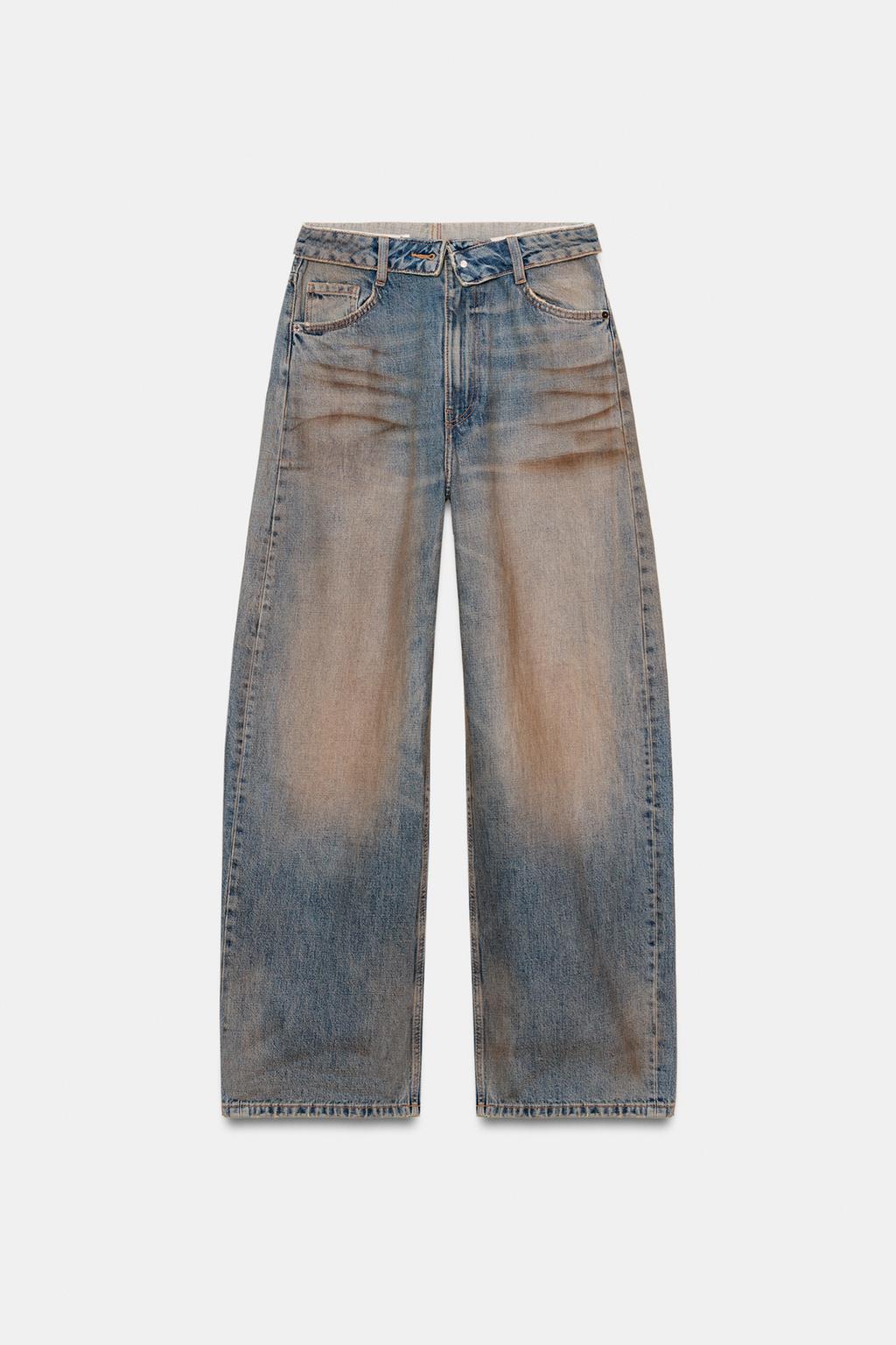 ДЖИНСЫ TRF СО СРЕДНЕЙ ПОСАДКОЙ И ОТВОРОТОМ НА ПОЯСЕ