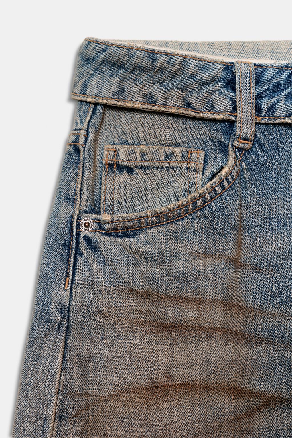 ДЖИНСЫ TRF СО СРЕДНЕЙ ПОСАДКОЙ И ОТВОРОТОМ НА ПОЯСЕ