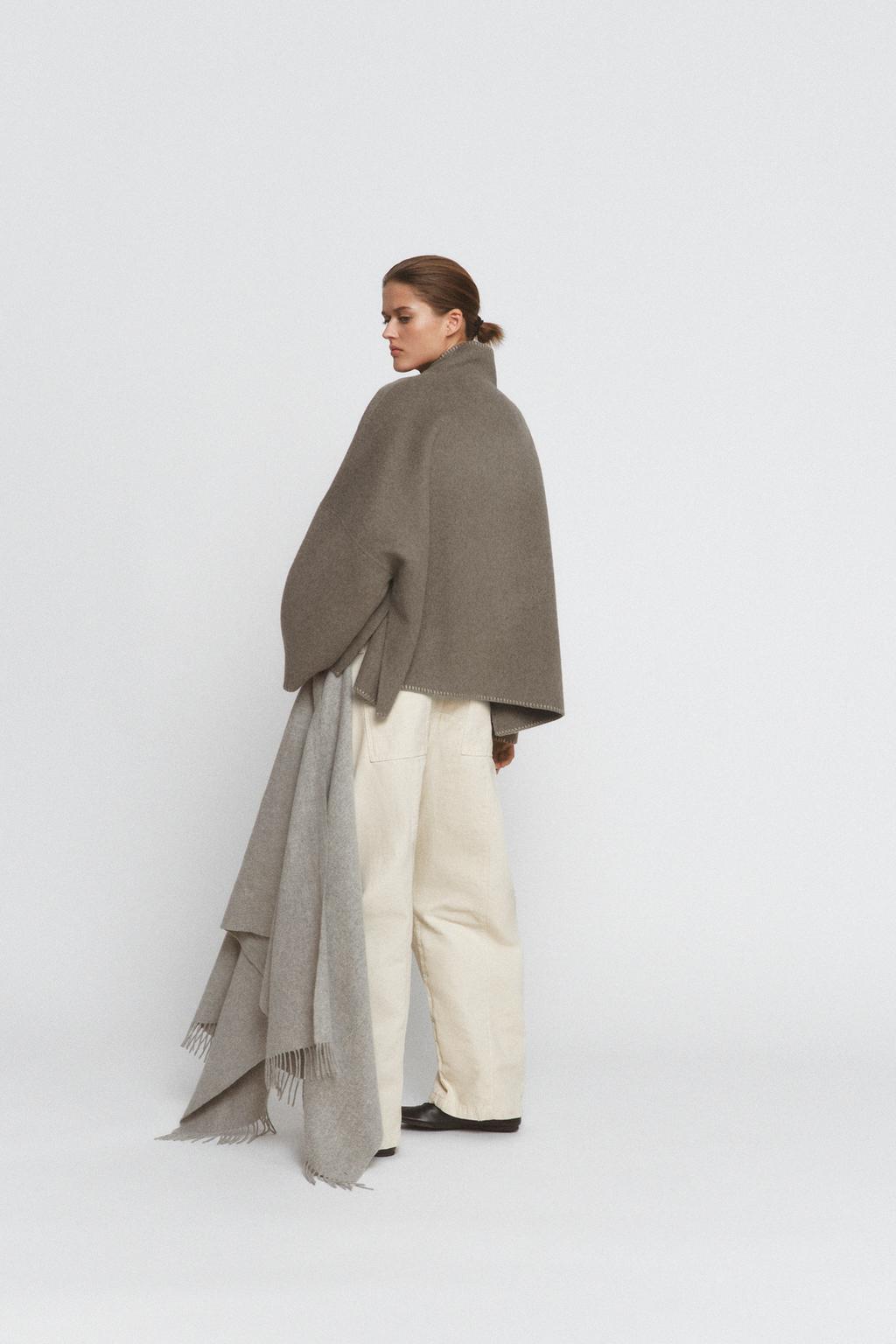 КУРТКА ИЗ СМЕСОВОЙ ШЕРСТИ С КОНТРАСТНОЙ СТРОЧКОЙ — ZW COLLECTION