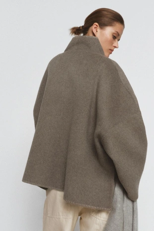 Куртка из смесовой шерсти с контрастной строчкой — ZW COLLECTION- Заказать в России