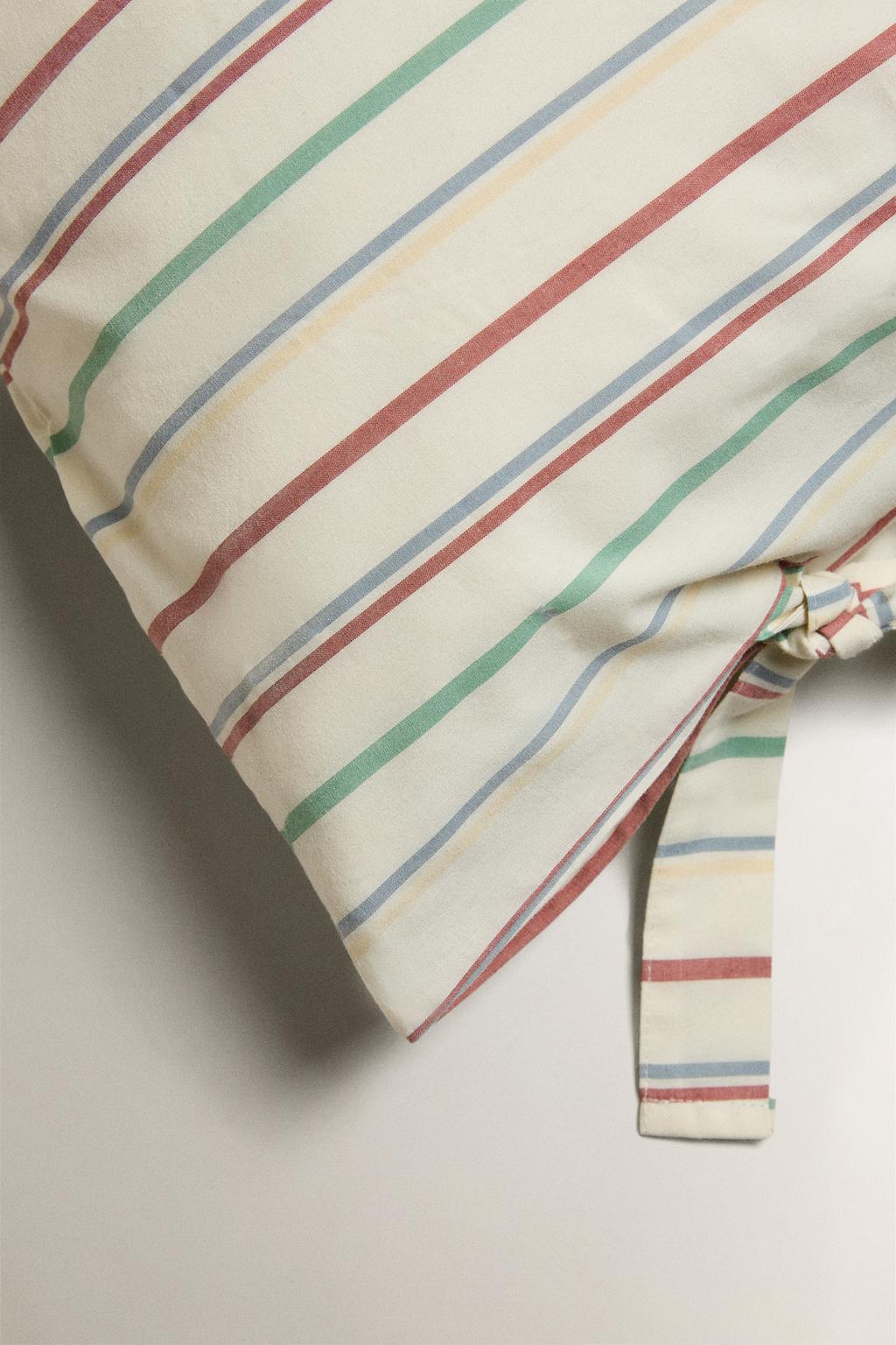 Детский простынный чехол в мультицветной полоску