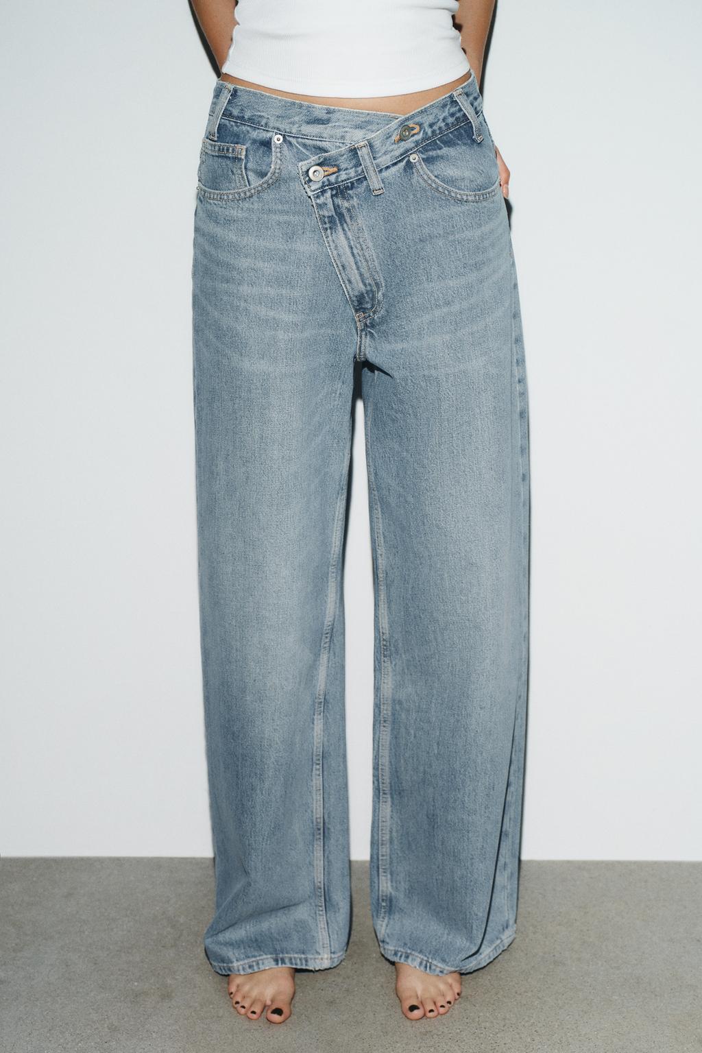 ДЖИНСЫ TRF WIDE LEG С ПЕРЕКРЕСТНЫМ ПОЯСОМ И ВЫСОКОЙ ПОСАДКОЙ
