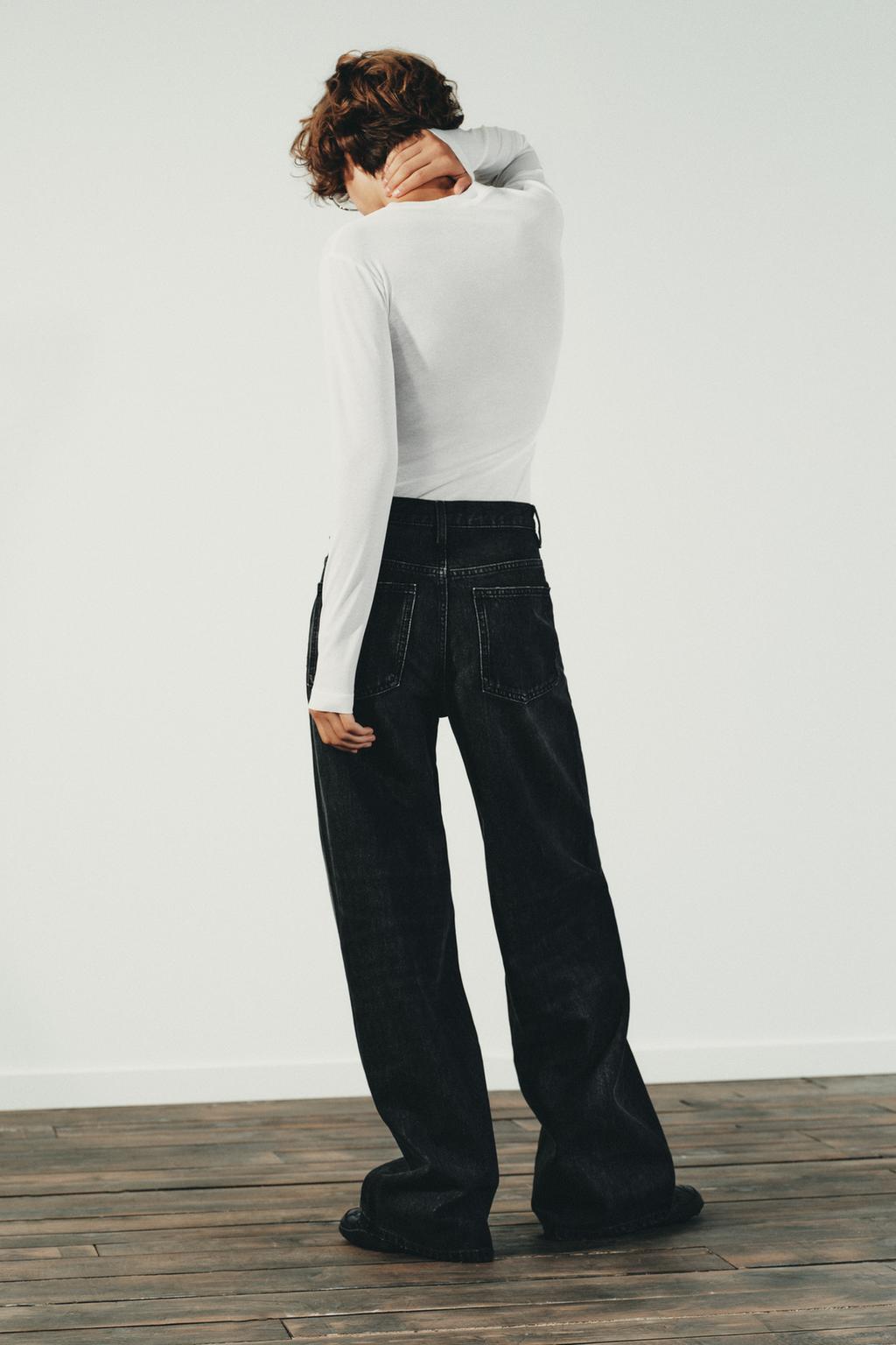 ДЖИНСЫ TRF WIDE LEG С ПЕРЕКРЕСТНЫМ ПОЯСОМ И ВЫСОКОЙ ПОСАДКОЙ