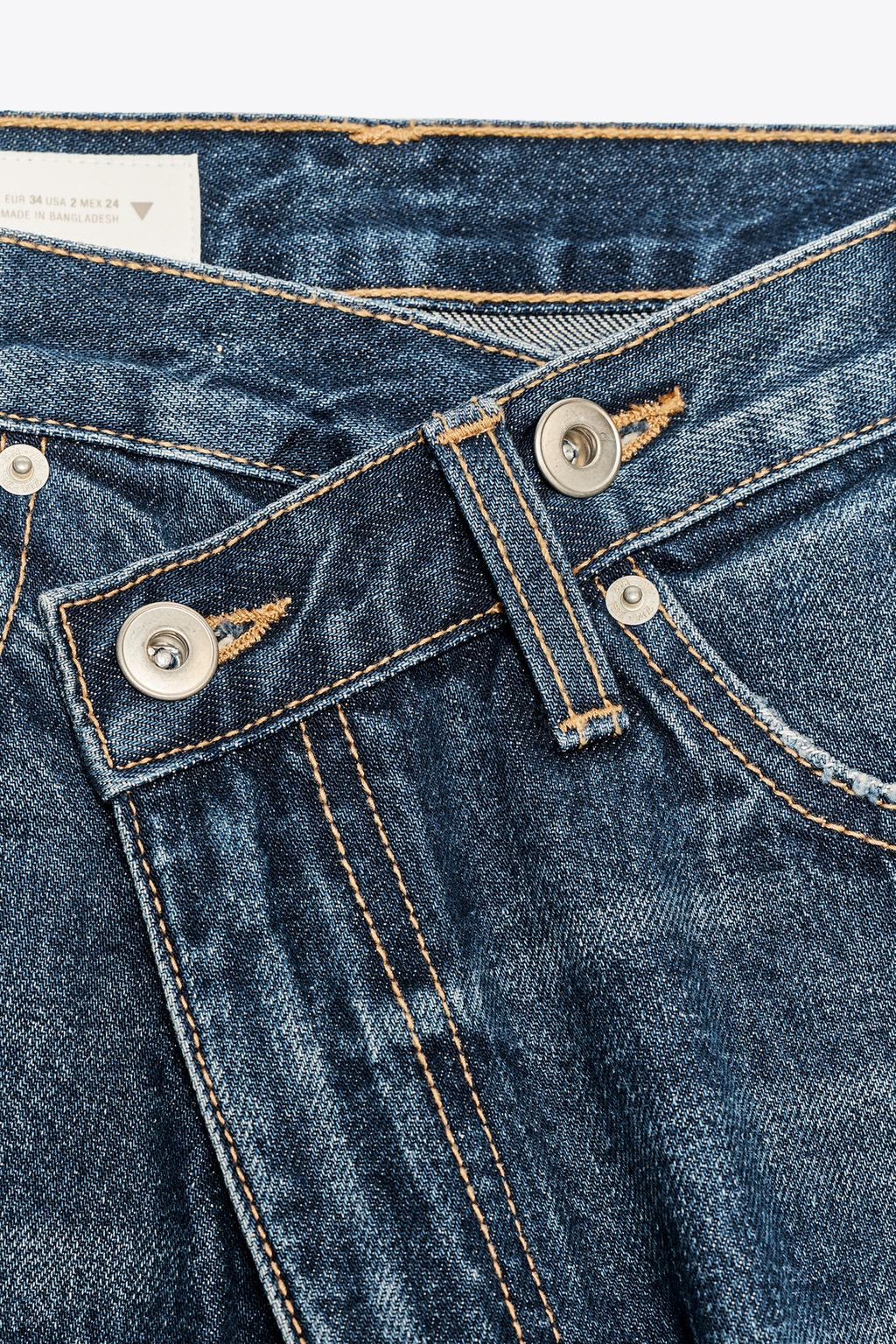 ДЖИНСЫ TRF WIDE LEG С ПЕРЕКРЕСТНЫМ ПОЯСОМ И ВЫСОКОЙ ПОСАДКОЙ