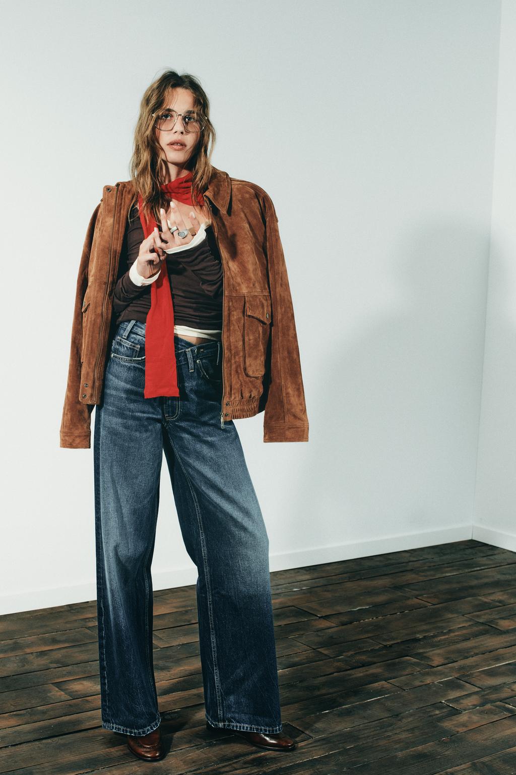 ДЖИНСЫ TRF WIDE LEG С ПЕРЕКРЕСТНЫМ ПОЯСОМ И ВЫСОКОЙ ПОСАДКОЙ