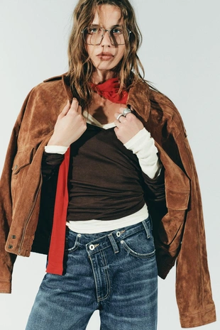 Джинсы TRF WIDE LEG с перекрестным поясом и высокой посадкой- Заказать в России