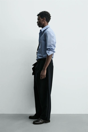 Рубашка свободного кроя в полоску- Заказать в России