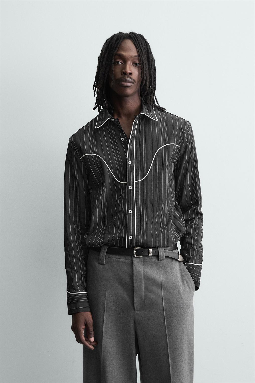 РУБАШКА В КОВБОЙСКОМ СТИЛЕ С КОНТРАСТНЫМИ ВСТАВКАМИ