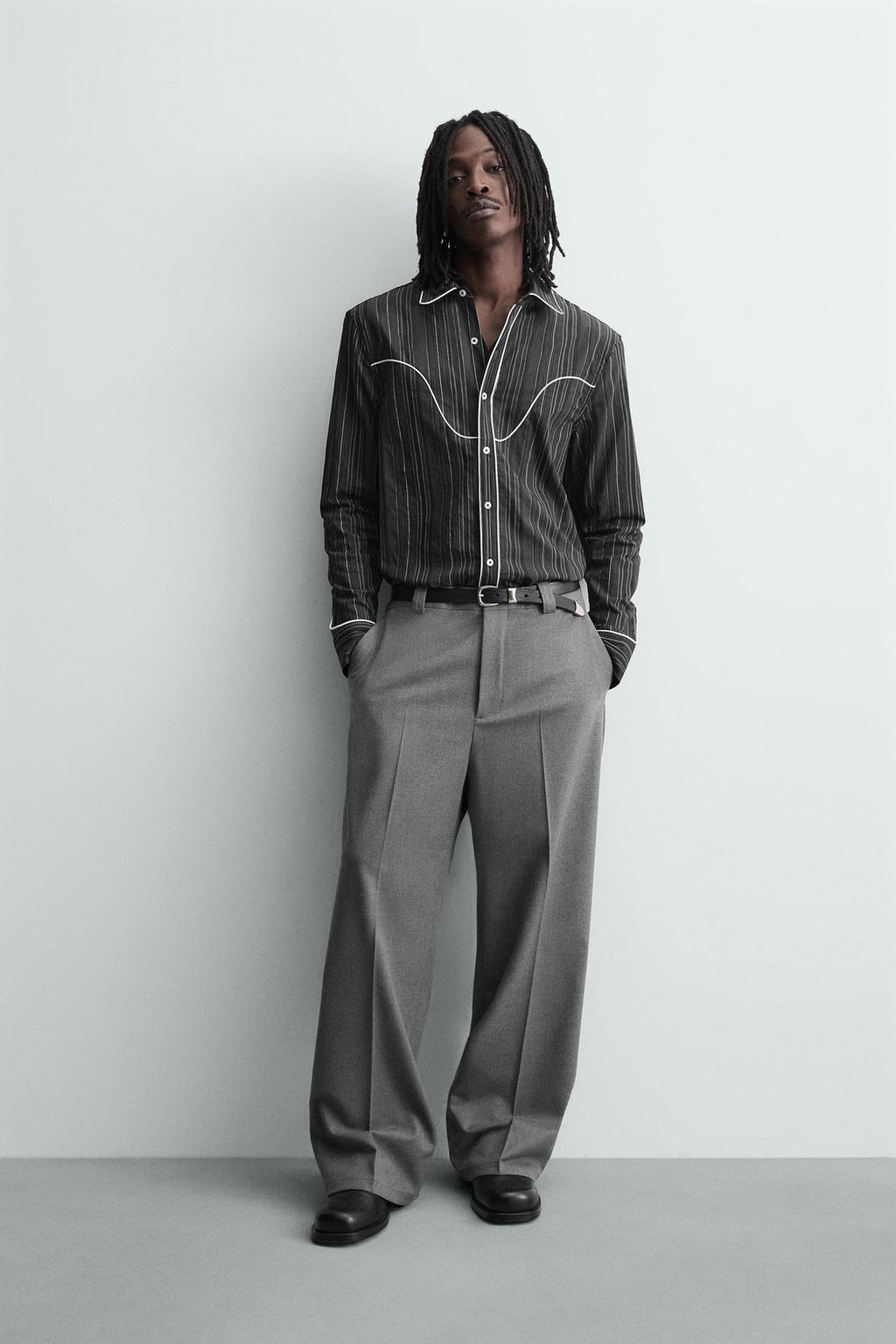 РУБАШКА В КОВБОЙСКОМ СТИЛЕ С КОНТРАСТНЫМИ ВСТАВКАМИ