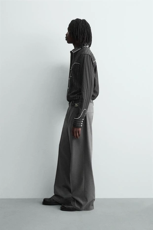 Рубашка в ковбойском стиле с контрастными вставками- Заказать в России