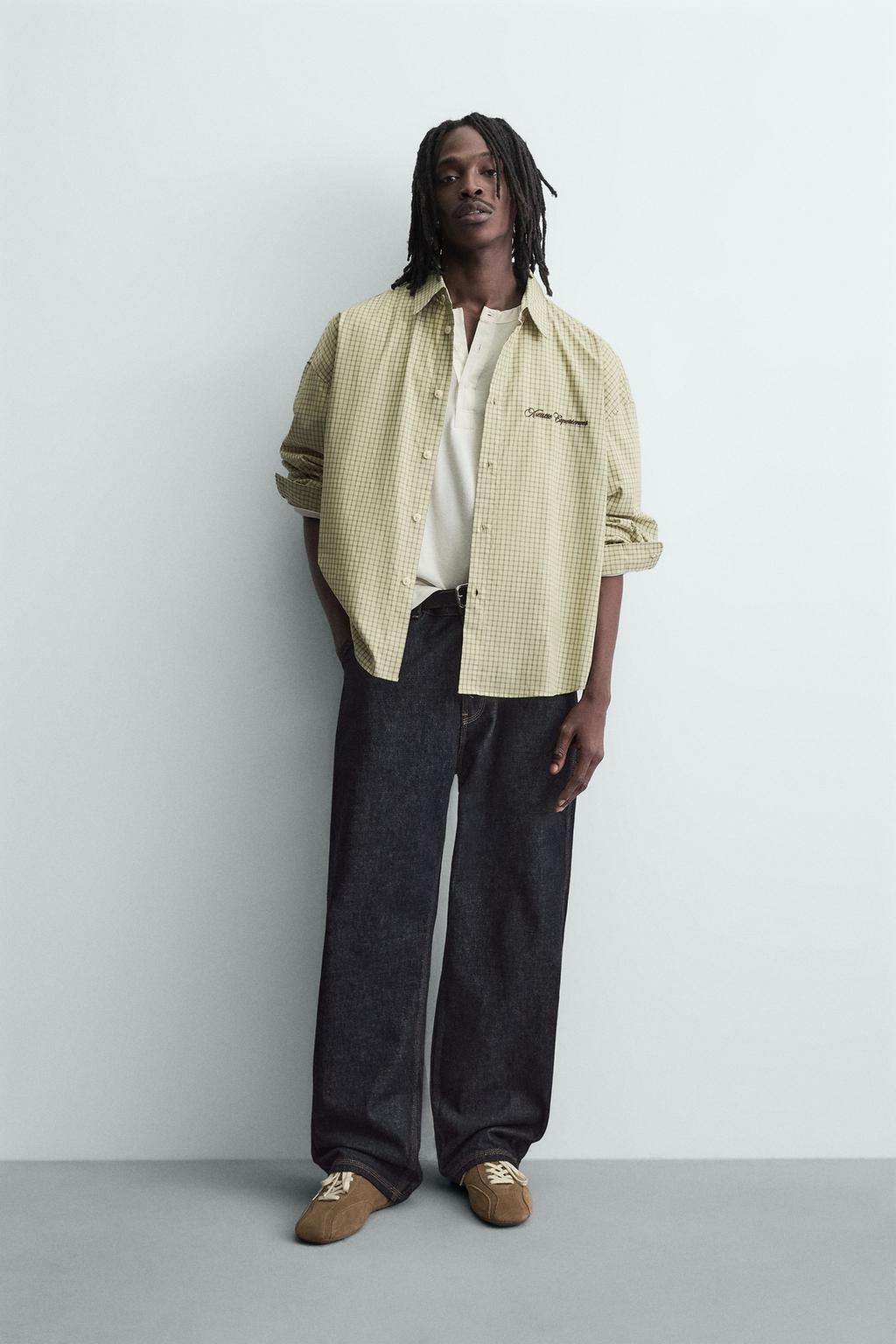 РУБАШКА В КЛЕТКУ С ВЫШИВКОЙ