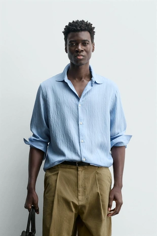 Жаккардовая рубашка в полоску- Заказать в России