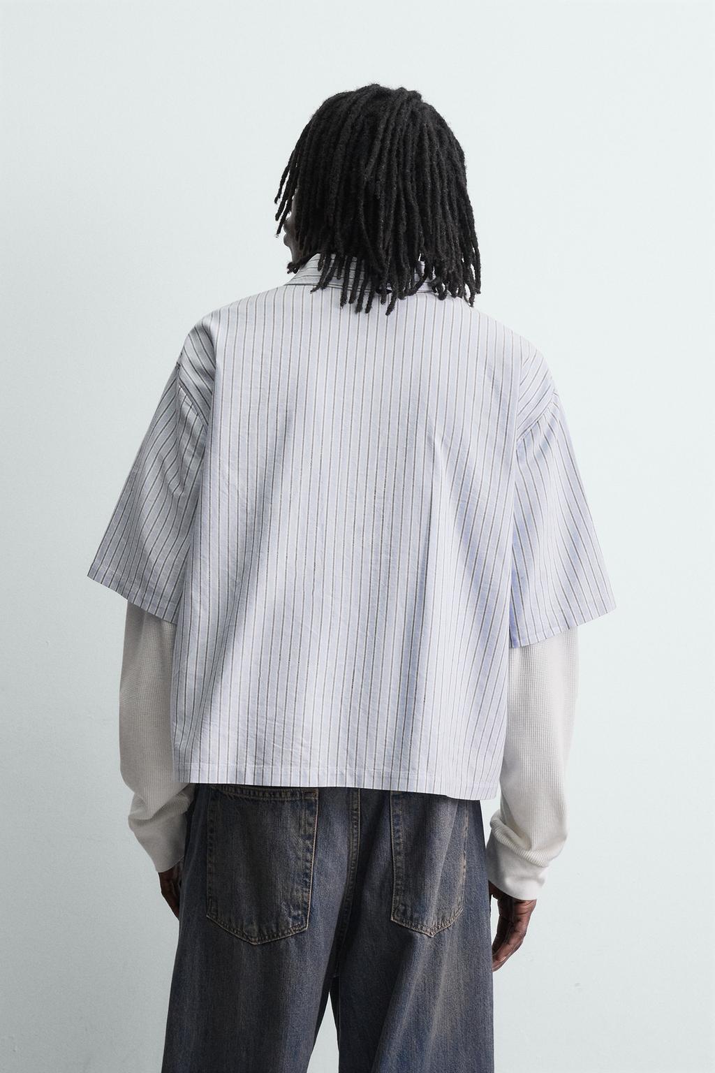 РУБАШКА В ПОЛОСКУ С ДВОЙНЫМ РУКАВОМ