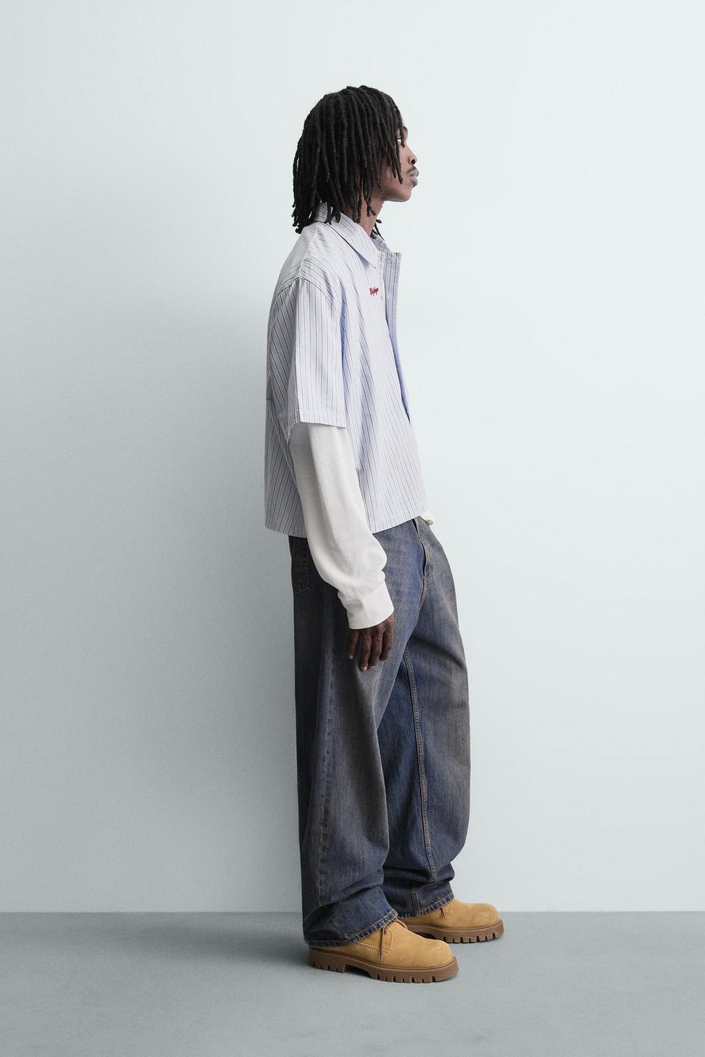 РУБАШКА В ПОЛОСКУ С ДВОЙНЫМ РУКАВОМ