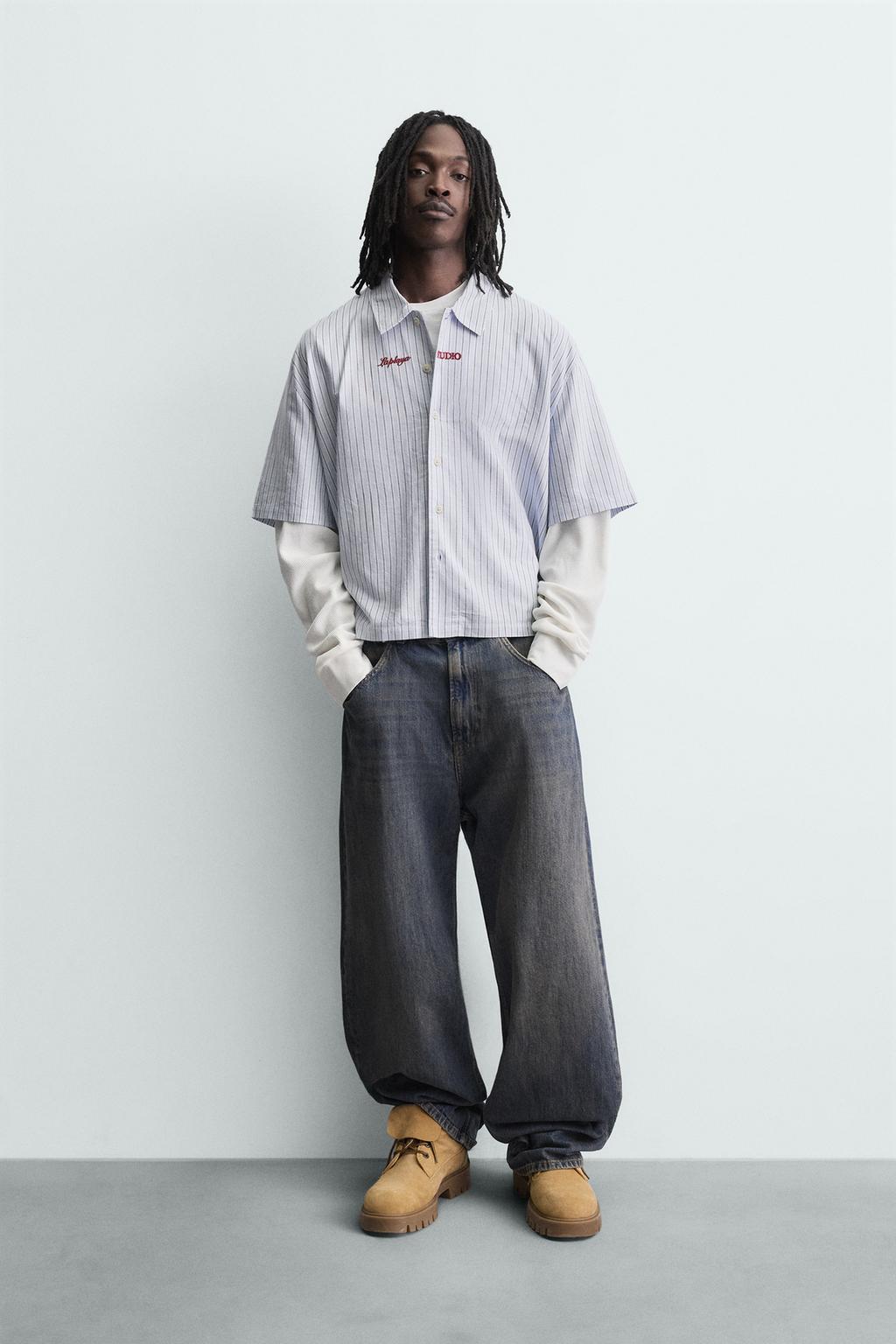 РУБАШКА В ПОЛОСКУ С ДВОЙНЫМ РУКАВОМ