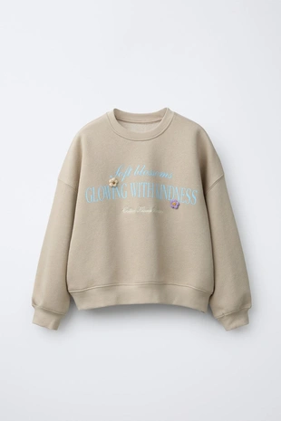 Толстовка с текстом и цветами- Заказать в России