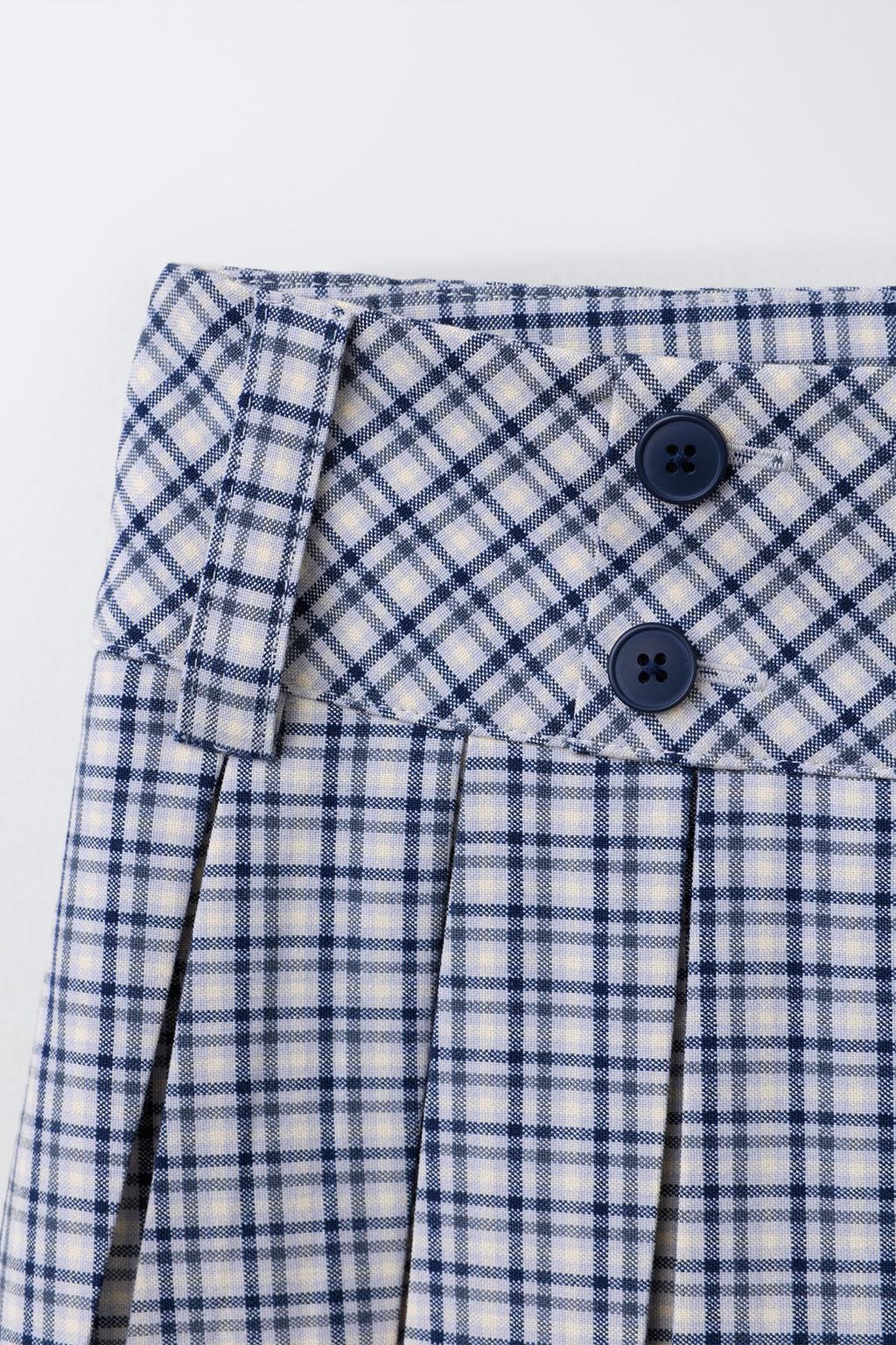 ЮБКА В КЛЕТКУ С ПУГОВИЦАМИ