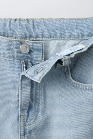 Light blue | 0327/621/406 - Zara Джинсы WIDE LEG со звездами