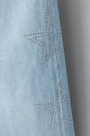 Джинсы WIDE LEG со звездами- Заказать в России