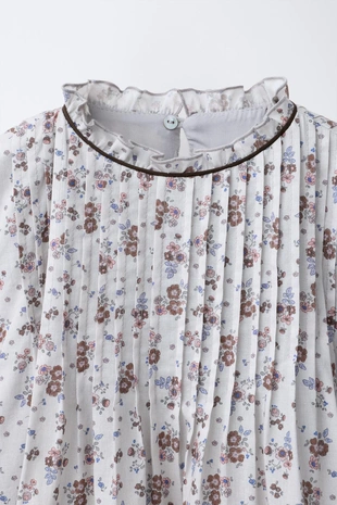 Платье в цветочный принт с складками- Заказать в России