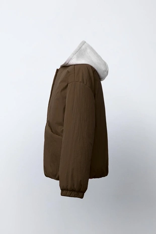 Стеганая куртка с капюшоном и флисовой подкладкой- Заказать в России