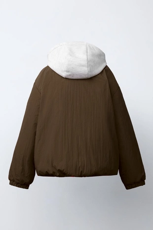 Стеганая куртка с капюшоном и флисовой подкладкой- Заказать в России