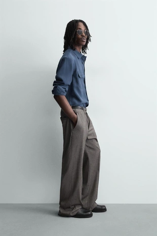 Рубашка свободного кроя с карманами- Заказать в России