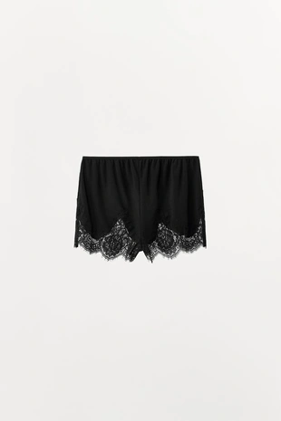 Перфорированные шорты с кружевом- Заказать в России