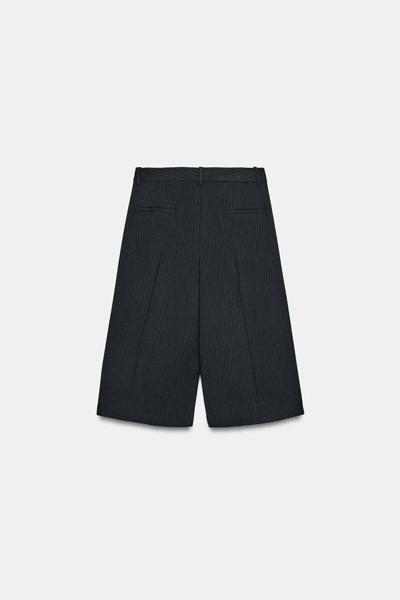 ШОРТЫ В ПОЛОСКУ С ЗАЩИПАМИ — коллекция Zara «ZW»