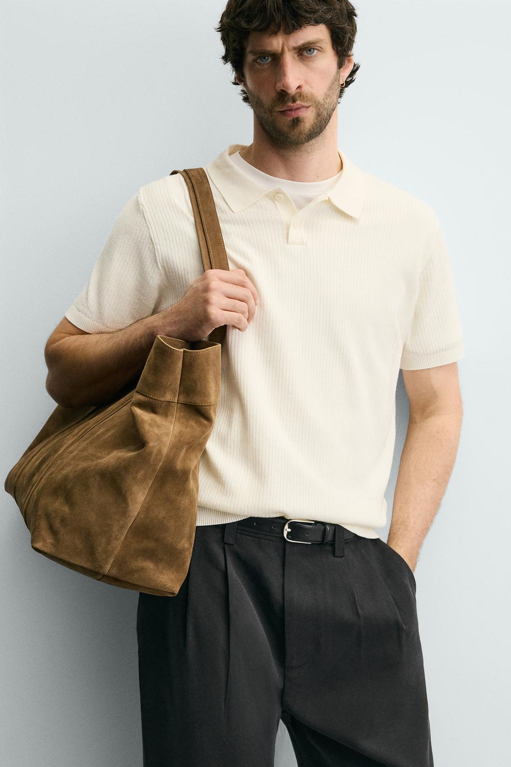 Поло из ребристого трикотажа